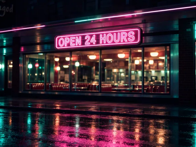 MOSS-Image Neon sign photo, with the text “OPEN 24 HOURS”